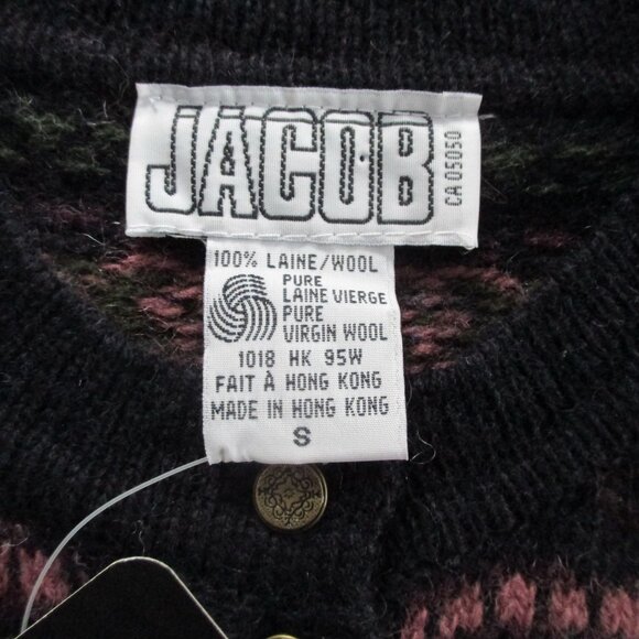 Wool Sweater Tunic Length Henley Neckline Button Front Jewel Tones Scandi Style - Picture 5 of 10